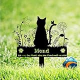 BeNsil Grabstein Katze für Draußen,Tier Grabstein Katze,Design Gedenkstandbild Gedenktafel mit...