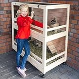zooprinz edler Hasenstall – aus massivem Holz ideal fürs Haus oder die Garage – mit Zwei...