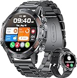 LIGE Smartwatch Herren mit Metallband, 1,39 Zoll Militär Smart Watch mit Herzfrequenz, Blutdruck,...