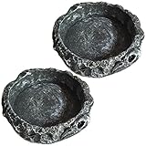 FORYNXHWIN 2Pcs Reptile Näpfe, Näpfe Terrarium, Reptilien Fressnapf, Reptilien Wasserschale,...