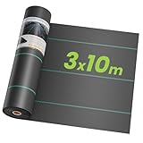 OUNUO 3mx10m Unkrautvlies Gartenvlies 90g/m², Unkrautgewebe gegen Unkraut Reißfestes...