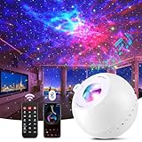 Sternenhimmel Projektor Kinder, 15 Lichtfarben+15 Musik+Bluetooth Star Projector Sternenhimmel,...