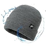 TOP-EX wasserdichte Wintermütze Herren & Damen, Warme Fleece-gefütterte Strickmütze Beanie,...