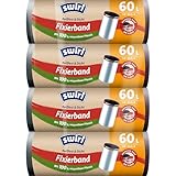 Swirl Reißfest & Dicht Fixierband Müllbeutel 60 l (4 x 10 Beutel), tropfsichere Müllsäcke für...