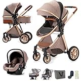 BEBBY 3-in-1 Kinderwagen KombiKinderwagen-Set 2-in-1 Buggy faltbar Luxus Hochlandschaft Neugeborenes...