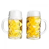 Van Well 2er Set Maßkrug 0,5L geeicht | Halber Liter Bierkrug mit Henkel | Bierglas...