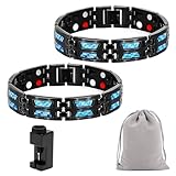 2 Pcs Magnetarmband Herren Noruion Far Infrarot Ionen Armband, Magnetarmband Titanium Power Magnetic...