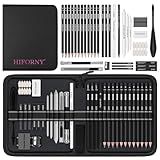 HIFORNY 42-teiliges Zeichenset, Skizzierset mit Graphit- und Kohlestiften, Mischwerkzeuge,...