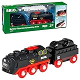 BRIO World 33884 Batterie-Dampflok mit Wassertank - Lokomotive mit echtem kühlen Dampf und...