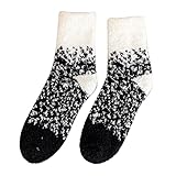 Damen-Wintersocken, Herbst- und Wintersocken, verdickte, warme Strümpfe, Herrensocken, Schwarz ,...