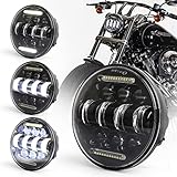 MOVOTOR 5,75 Zoll Motorrad scheinwerfer mit weißem DRL 5 3/4 LED Scheinwerfer kompatibel mit...