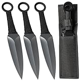 KOSxBO® 3 Expendables Wurfmesser Kunai 22,6 cm - Throwing Knife - schnelles Werfen Messer schwarz...