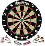 Stagecaptain DBS-1715C Bullseye Champion Dartscheibe mit Pfeilen - Profi Steeldartscheibe aus Sisal...