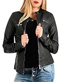 ONLY Damen Biker Kunstleder Jacke Langarm Shacket Übergangs Blazer PU Coated Shirt ONLBANDIT,...