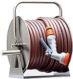 Schlauchaufroller, Edelstahl-Wasserrohraufroller, wandmontiertes Schlauchaufbewahrungsregal,...