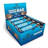 Bodylab24 Crunchy Protein Bar Cookies & Cream 12 x 64g Vorratsbox, knuspriger Protein-Riegel mit...
