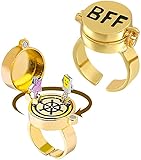 YeahBoom 2 Stück Beste Freunde für Immer Ringe,Einstellbar Offene Kappe Ring,Süßes BFF...