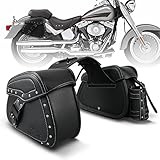 NICECNC Motorrad Satteltaschen PU-Leder, 22L große Kapazität Seite Satteltaschen Gepäcktasche mit...