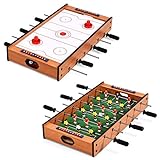 COSTWAY 2 in 1 Spieltisch, Multifunktionsspieltisch aus Holz, Multi-Spieltisch, Air Hockeytisch und...