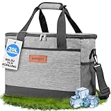 KAEFUYS Kühltasche 30L+14h Kühlung Thermoisoliert Tragbar Faltbar Wasserdicht Groß Picknicktasche...