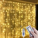 Anpro LED USB Lichtervorhang 3m x 3m, 300 LEDs USB Lichterkettenvorhang mit 8 Lichtmodelle für...