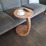 sugodesign Couchtisch mit Rollen, Kleiner Beistelltisch C Form, stylischer Sofatisch in schöner...