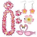 Molirex Hawaii Kette Blumen Deko 6pcs, Blumenketten Hawaii Mit Blume-ArmbäNder, Swan Sonnenbrille,...