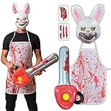 Horror-Kaninchen Kostüm - Halloween Kostüm Herren - Erwachsene & Teenager Eine Größe passt allen...