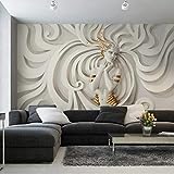 Muralo Vlies Fototapete 368 x 254 3D Effekt Medusa Tapete Luxus Stein Steinoptik Marmor Wohnzimmer...