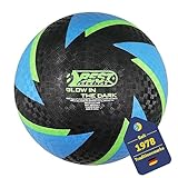 BEST SPORTING Barfuß Fußball Glow in The Dark I Leichter Ball Größe 5 I schwarz-Blauer Sportball...