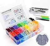 ilauke Snaps Zange mit 400 Set T5 Druckknöpfe in 20 Farben Nähfrei Zubehöre in Organizer für DIY...