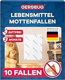 Gerobug Lebensmittelmotten-Falle 10 Stück - Mottenfalle Lebensmittel - Pheromonfalle zum Schutz von...