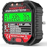 YOJOCK Steckdosentester mit RCD-Prüfung und LCD-Voltage-Display, 6 Arten von Fehlerdiagnose,...