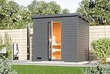 Chillroi® Karibu Saunahaus MELO 38 mm naturbelassen Außensauna Gartensauna versch. Ausführungen...