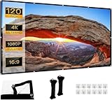 Leinwand Beamer verdickte und Anti-Falten tragbare Beamer Leinwand, 16:9 HD Faltbare Projektor...