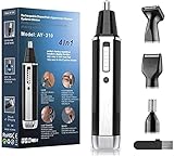 Cleanfly Nasenhaarschneider und Nasenhaartrimmer Herren USB 4 in 1 Set Schmerzloser und Nasen- und...