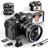 NBD Digitalkamera 4K 48MP Vlogging Kamera, Kameras für Fotografie mit Flipscreen, WLAN, 16X...