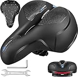 BELSVOR Fahrradsattel, Gel Fahrradsitz mit Doppelfeder-Stoßdämpferkugel, Ergonomischer Bequemer...