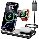 Eddibox 3 In 1 Ladestation für Apple Watch und iPhone, Faltbar 15W Schnelles Apple Ladestation...