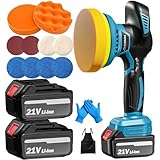 POWRIFIC 21V Akku Poliermaschine mit 2 Akkus – Kabellose Exzenter Poliermaschine für Auto, Möbel...