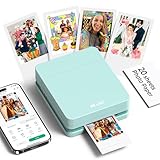 Nelko Fotodrucker PP01 Farbe Tragbarer Mini Fotodrucker für Smartphone mit 20 Fotopapier,...