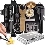 Retoo Survival Kit, Outdoor Ausrüstung mit Kompass, Taktische Taschenlampe, Rettungsdecke, Survival...