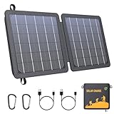 WASTDE Solarpanel Faltbar, 10W Tragbares Solar Ladegerät USB-C/USB/Ausgang für Handy Tablets, 24%...