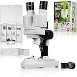 Bresser Junior Stereo 3D Mikroskop ICD-Pro mit 20x und 50x Vergrößerung für Kinder und Erwachsene...