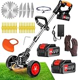 Akku-Rasentrimmer 21V Elektrischer Rasentrimmer - Rasentrimmer Mit 4.0AH Akku-Batteriebetriebener...