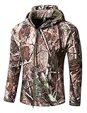 YFNT Herren Taktisch Softshell Fleecejacke Camouflage Hoodie Outdoor Wandern Wasserdicht Mantel...