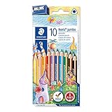 STAEDTLER Noris Club jumbo 128 NC10 Buntstifte, Set mit 10 brillanten Farben