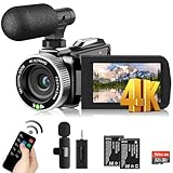 4K Videokamera 48MP 60FPS Camcorder für YouTube, FHD1080P Video Vlogging Kamera Recorder /18X...