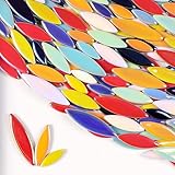 500g/Set Blütenblatt Mosaik Fliesen Blatt Blütenblatt Keramik Fliesen zum Basteln, DIY Mosaik...