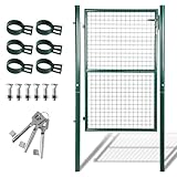 Cecaylie 150x100cm Gartentor, Metall-Gartentor aus verzinktem Stahl, Gartentür für...